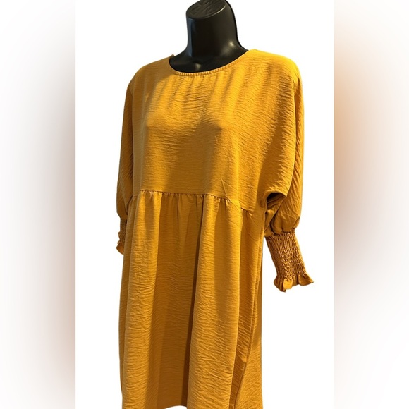 New Women’s Batwing Long Sleeve Tunic Dress Crew Neck Flowy Swing Mini - Picture 3 of 5